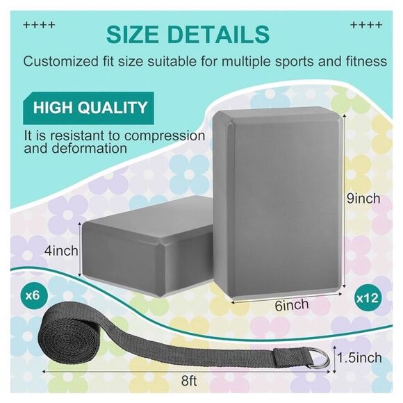 NEW Yoga Block and Strap Class Set 18 Pieces 6 Sets - Picture 4 of 7